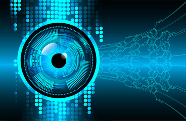 blue eye cyber circuit future technology concept background