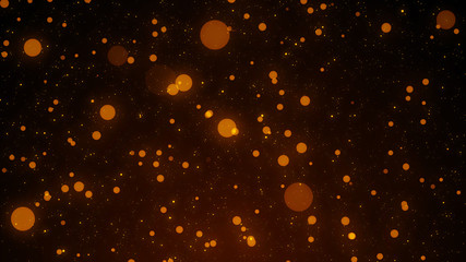 Wall Mural - glowing golden abstract bokeh glitter lights background of flickering gold particles and light flare