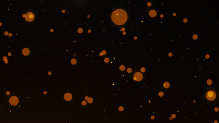 Wall Mural - glowing golden abstract bokeh glitter lights background of flickering gold particles and light flare