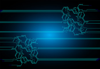 Blue cyber circuit future technology concept background