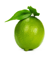 Wall Mural - Lime citrus fruit isolated on white background
