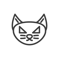 Sticker - silhouette of cat head on white background