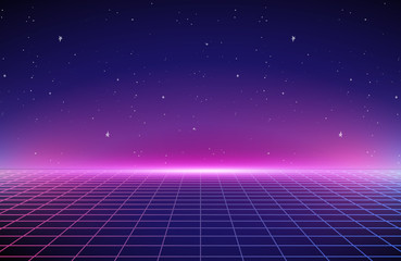 80s Retro Sci-Fi Background