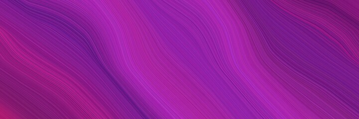 Poster - dynamic banner design with dark magenta, purple and dark orchid colors. dynamic curved lines with fluid flowing waves and curves