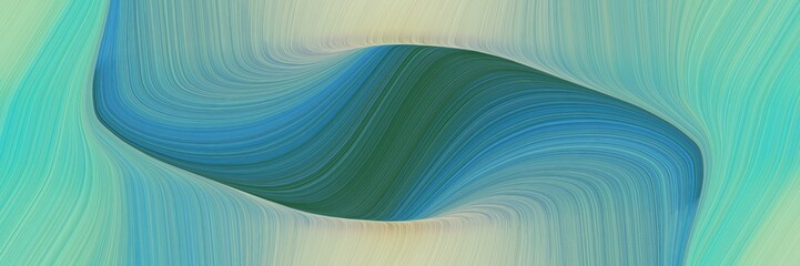 Poster - dynamic banner design with medium aqua marine, cadet blue and ash gray colors. dynamic curved lines with fluid flowing waves and curves