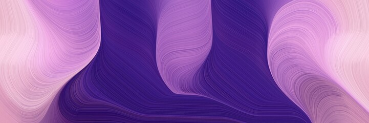 Aufkleber - artistic horizontal banner with pastel violet, indigo and dark slate blue colors. dynamic curved lines with fluid flowing waves and curves