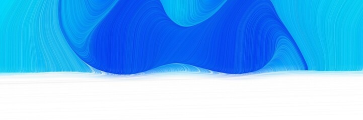 Poster - moving designed horizontal header with strong blue, deep sky blue and lavender colors. dynamic curved lines with fluid flowing waves and curves