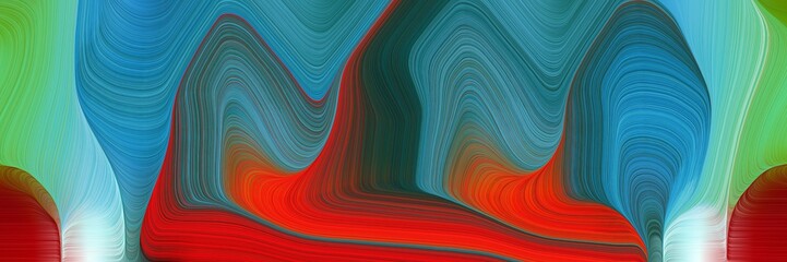 Aufkleber - decorative banner design with teal blue, moderate red and medium aqua marine colors. dynamic curved lines with fluid flowing waves and curves