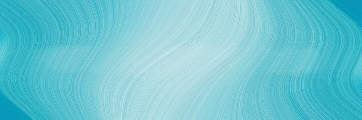 Poster - decorative banner design with sky blue, light sea green and powder blue colors. dynamic curved lines with fluid flowing waves and curves