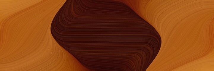 Poster - moving designed horizontal banner with sienna, very dark red and dark red colors. dynamic curved lines with fluid flowing waves and curves