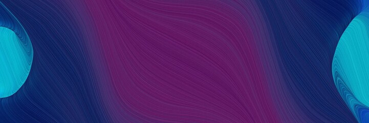 Poster - modern horizontal header with very dark violet, very dark magenta and light sea green colors. dynamic curved lines with fluid flowing waves and curves