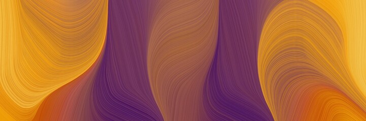 Poster - moving banner with sienna, vivid orange and very dark magenta colors. dynamic curved lines with fluid flowing waves and curves