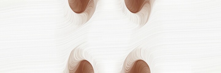 Poster - modern horizontal banner with white smoke, pastel brown and tan colors. dynamic curved lines with fluid flowing waves and curves