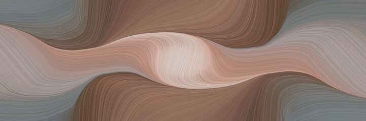 Poster - flowing banner design with gray gray, silver and tan colors. dynamic curved lines with fluid flowing waves and curves