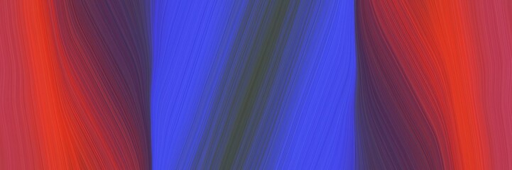 Poster - flowing horizontal banner with royal blue, old mauve and crimson colors. dynamic curved lines with fluid flowing waves and curves