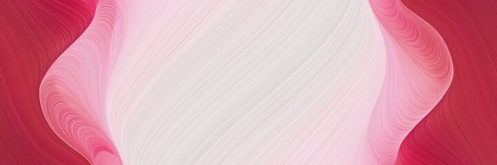 Poster - flowing horizontal header with moderate red, pastel pink and pale violet red colors. dynamic curved lines with fluid flowing waves and curves