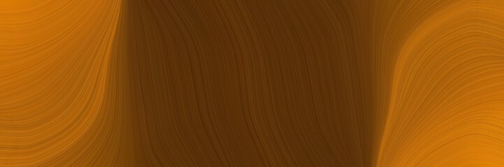 Poster - flowing horizontal header with chocolate, dark golden rod and brown colors. dynamic curved lines with fluid flowing waves and curves