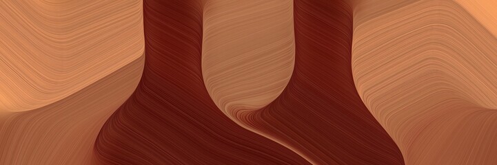 Poster - dynamic designed horizontal header with moderate red, dark red and sandy brown colors. dynamic curved lines with fluid flowing waves and curves