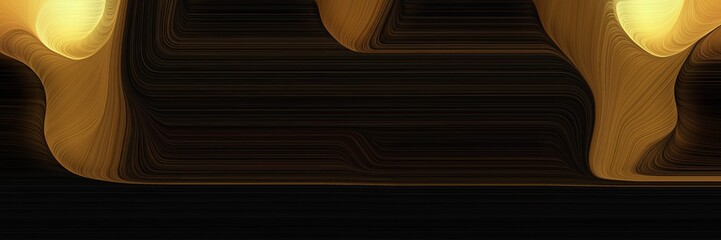 Poster - colorful horizontal banner with peru, black and chocolate colors. dynamic curved lines with fluid flowing waves and curves