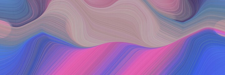 Poster - decorative header with rosy brown, royal blue and slate gray colors. dynamic curved lines with fluid flowing waves and curves