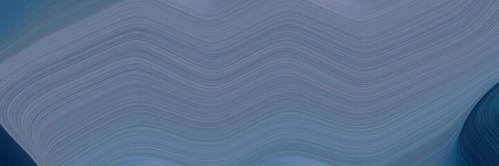 Poster - colorful designed horizontal banner with slate gray, very dark blue and light slate gray colors. dynamic curved lines with fluid flowing waves and curves