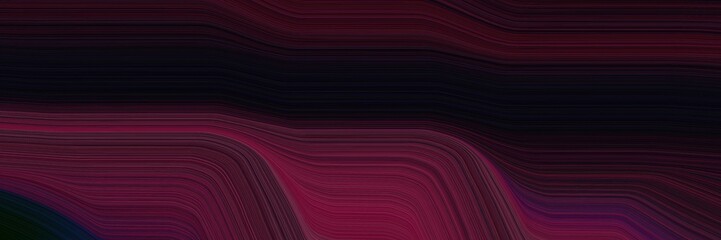 Poster - surreal horizontal header with very dark pink, dark pink and very dark magenta colors. dynamic curved lines with fluid flowing waves and curves