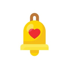 valentine day related love and romance bell vector in flat design