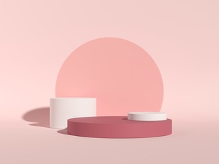 Fototapete - Abstract background, mock up scene geometry shape podium for product display. 3D rendering
