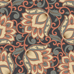 Wall Mural - Seamless vintage vector background. Vector floral wallpaper