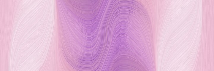 Poster - artistic horizontal banner with thistle, pastel pink and medium orchid colors. dynamic curved lines with fluid flowing waves and curves