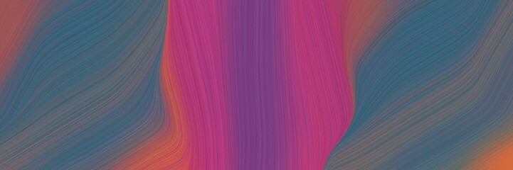Poster - flowing designed horizontal header with dim gray, moderate pink and teal blue colors. dynamic curved lines with fluid flowing waves and curves