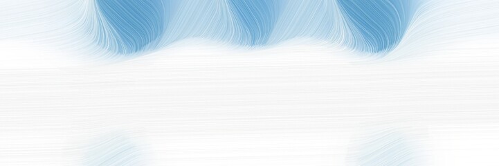 Poster - decorative banner design with white smoke, corn flower blue and light blue colors. dynamic curved lines with fluid flowing waves and curves