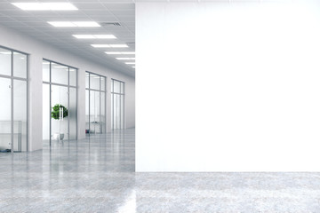 Poster - Contemporary office interior with copy space on wall.