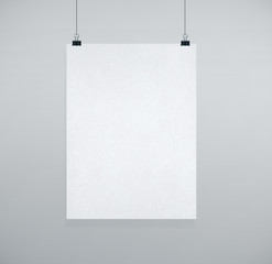 Poster - Blank placard on a concrete wall