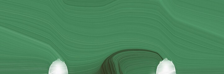 Poster - artistic designed horizontal header with sea green, light gray and dark slate gray colors. dynamic curved lines with fluid flowing waves and curves