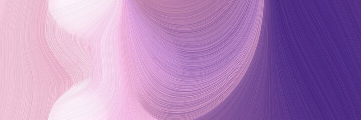 Poster - surreal designed horizontal banner with thistle, dark slate blue and plum colors. dynamic curved lines with fluid flowing waves and curves
