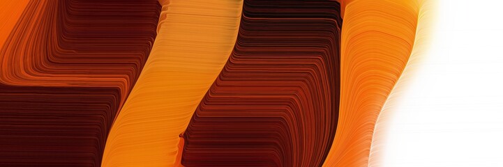 Poster - colorful designed horizontal banner with coffee, very dark red and bisque colors. dynamic curved lines with fluid flowing waves and curves