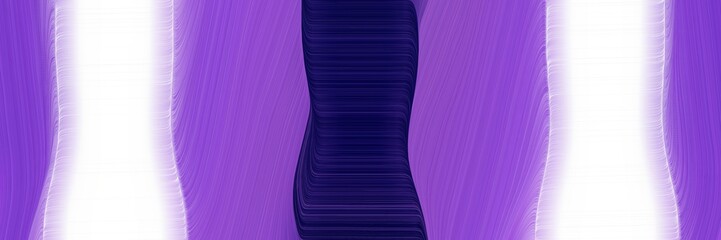 Poster - decorative designed horizontal banner with moderate violet, very dark blue and lavender colors. dynamic curved lines with fluid flowing waves and curves