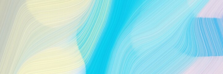 Poster - surreal banner design with light gray, bright turquoise and sky blue colors. dynamic curved lines with fluid flowing waves and curves