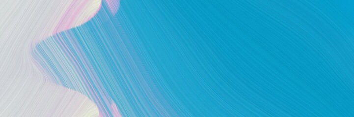 Poster - artistic designed horizontal header with light gray, light sea green and corn flower blue colors. dynamic curved lines with fluid flowing waves and curves