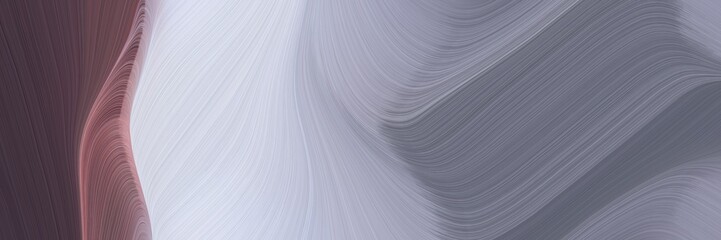Poster - flowing horizontal banner with old lavender, light gray and pastel blue colors. dynamic curved lines with fluid flowing waves and curves
