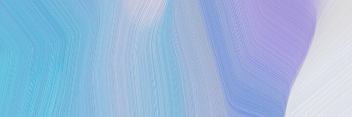 Poster - decorative banner design with sky blue, lavender and light steel blue colors. dynamic curved lines with fluid flowing waves and curves