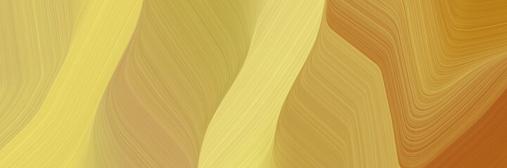 Poster - colorful horizontal banner with dark khaki, coffee and khaki colors. dynamic curved lines with fluid flowing waves and curves