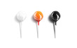 Blank black, white and red lollipop wrapper mockup lying