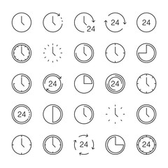 Wall Mural - time icons. clock collection. time and clock vector collection. big set of a round line icons. time 