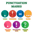 Punctuation marks system vector illustration example set