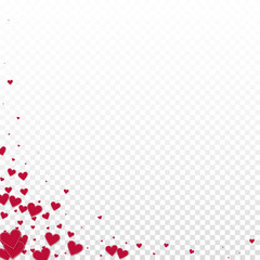 Red heart love confettis. Valentine's day corner c