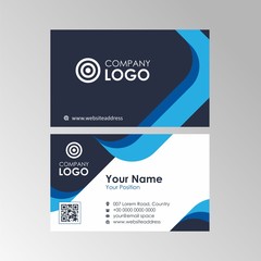 Fototapete - Modern Flat Business Card Template Design With Blue Abstract Color, Professional Business Card Vector