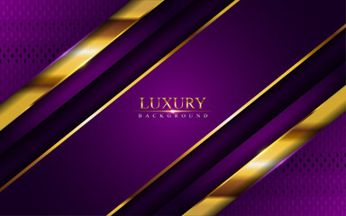 Wall Mural - luxury dark purple background combine with glowing golden lines.