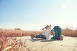 © photo_HYANG - Korean woman is backpacking on an island in Korea.